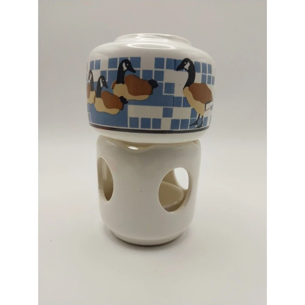 Vintage 1987 Potpourri Press Room Scenter Goose Wax Warmer Simmer Pot NIB Blue